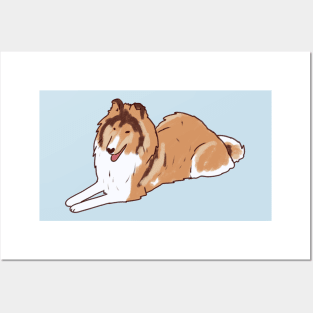 Collie dog illustration Posters and Art